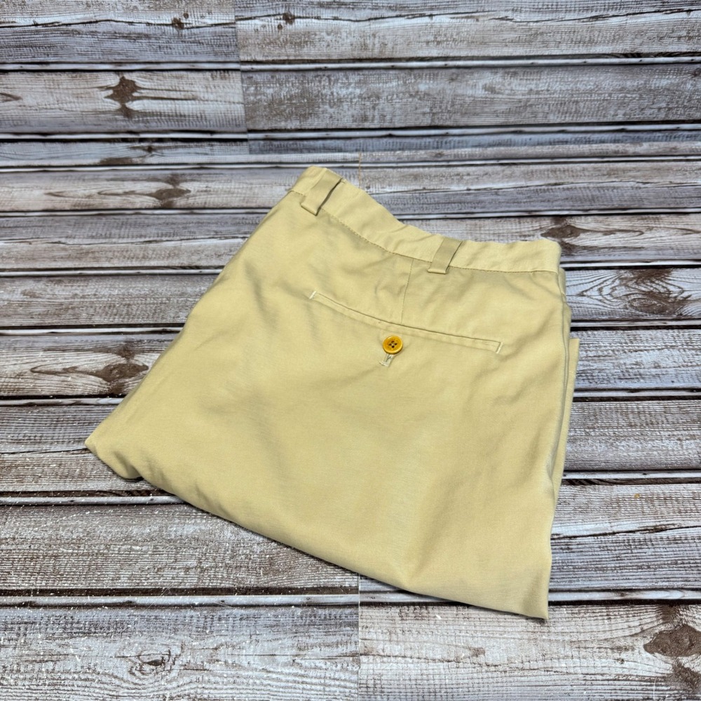 Brooks Brothers Mens Khaki Tan Chino Shorts Size 38 Flat Front Cotton Blend